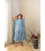 sky blue  cotton stitched   kaftan