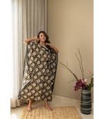 brown cotton stitched   kaftan