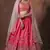 Pink Zari and Dori embroidered Malai Satin Silk Fabric Indian Dress Wedding Lehenga Designs