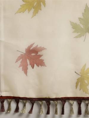Kimisha Women'S Cream Organza Floral Printed Saree With Unstitched Blouse 4