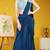 Navy blue plain fancy fabric saree with blouse
