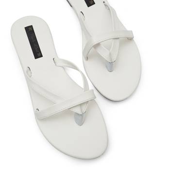 White Women Vegan Leather Flat Slipper for women 2