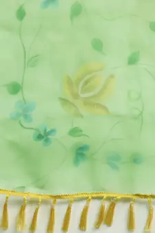 Multicolor Organza Printed Saree With Unstitched Blouse