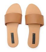Beige Vegan Leather Sliders Footwear for women