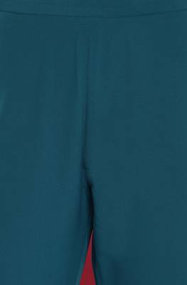 Teal geometric print faux crepe salwar 4