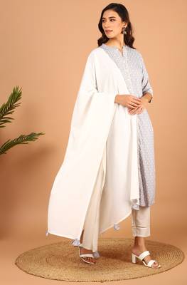 Janasya Grey floral print rayon salwar 2