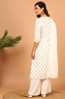 Janasya Off white floral print cotton salwar 3
