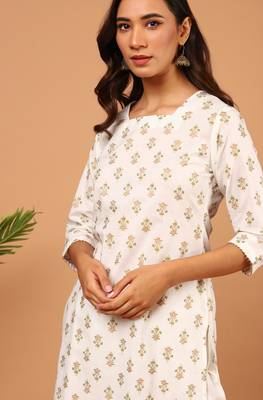 Janasya Off white floral print cotton salwar 4
