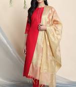 Pink plain faux silk salwar