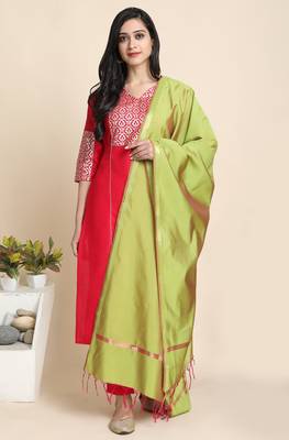 Pink floral print faux silk salwar 1