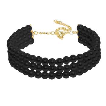 Black beaded_jewellery Yellow Gold Alloy   Necklace 2