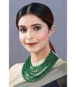 Green beaded_jewellery Yellow Gold Alloy   Necklace