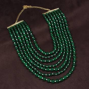 Green beaded_jewellery Yellow Gold Alloy   Necklace 2