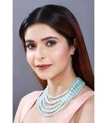 Turquoise beaded_jewellery Yellow Gold Alloy   Necklace