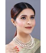 Maroon beaded_jewellery Yellow Gold Alloy   Necklace