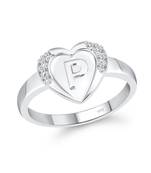 cz alloy Rhodium plated Valentine collection Initial '' P '' Letter in heart ring