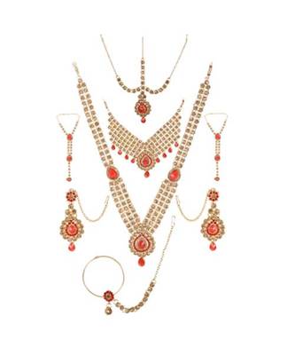 Red Golden Bridal Set for Women 1