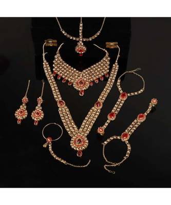 Red Golden Bridal Set for Women 2