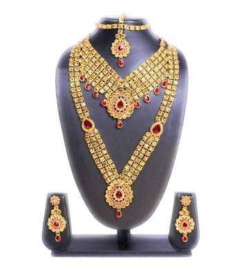 Red Golden Bridal Set for Women 4