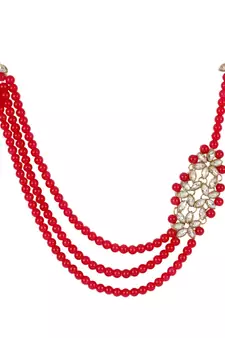 Strings Side Kundan Pendant Necklace Set with Earings and Maang Tikka for Women with Chokar