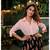 Pink Cotton Georgette Shirt  Skirt