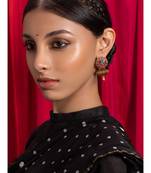 Beautiful Green  Red and Gold Drop Earrings