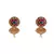 Beautiful Green  Red and Gold Drop Earrings