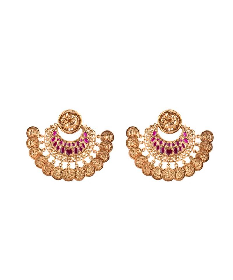 Bespoke Red and Gold Chandbali Earrings