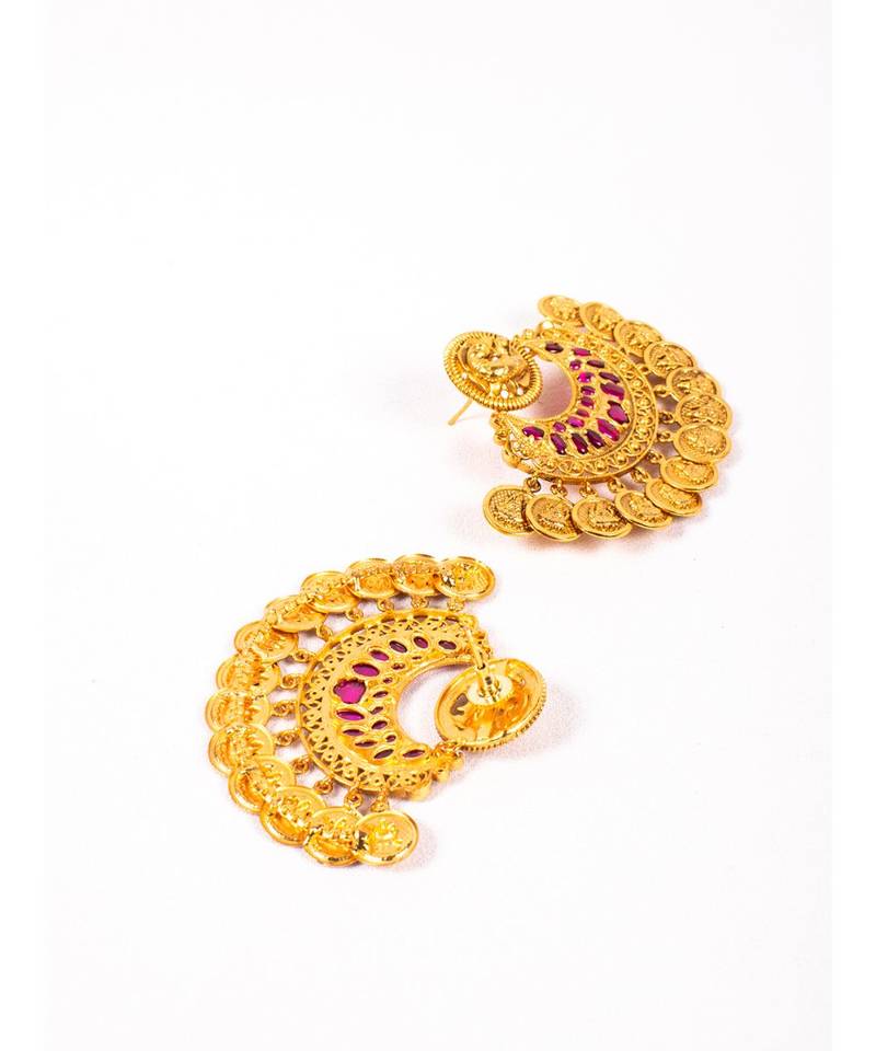 Bespoke Red and Gold Chandbali Earrings