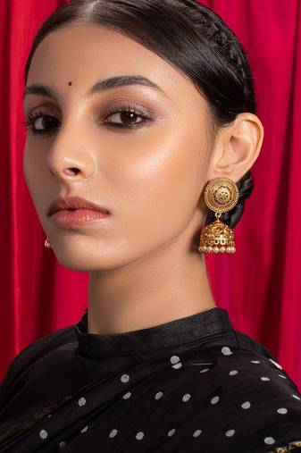 Antique Gold Jhumka Earrings