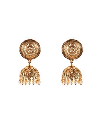 Antique Gold Jhumka Earrings 2