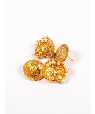 Antique Gold Jhumka Earrings 3