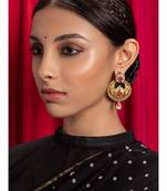 Chic Red and Gold Drop Earrings