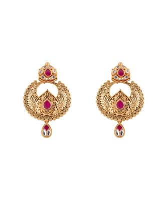 Chic Red and Gold Drop Earrings 3