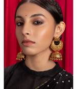 Deluxe Antique Gold Jhumka Earrings