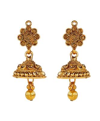 Gold gold plated Yellow Gold Alloy   Necklace   Pair Earring   Maangtika 3