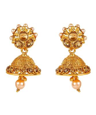 Gold gold plated Yellow Gold Alloy   Necklace   Pair Earring   Maangtika 3
