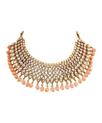 Orange gold plated Yellow Gold Alloy   Necklace   Pair Earring   Maangtika 3