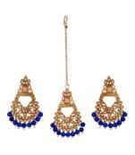 Blue gold plated Yellow Gold Alloy   Pair Earring   Maagtika