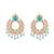 Turquoise gold plated Yellow Gold Alloy   Pair Earring   Maagtika
