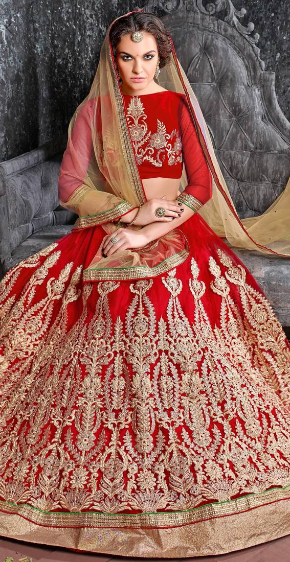 net blouse with lehenga