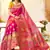   rani pink woven silk saree with blouse