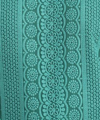 Teal embroidered georgette chikankari-kurtis 4