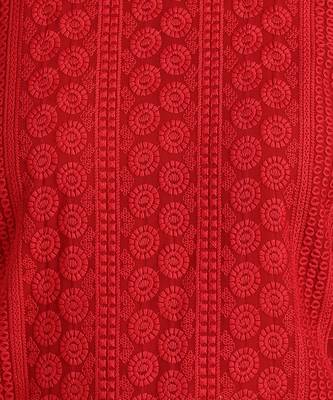 Red embroidered georgette chikankari-kurtis 4