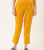 Mustard Cotton Plain   Pant
