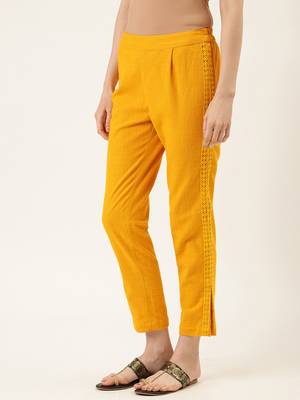 Mustard Cotton Plain   Pant 2