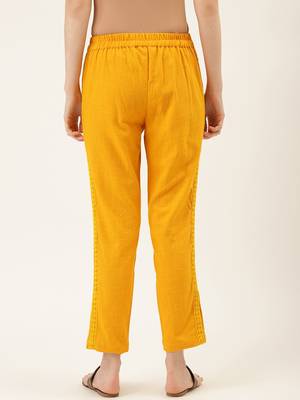 Mustard Cotton Plain   Pant 3