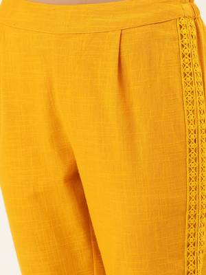 Mustard Cotton Plain   Pant 5