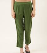 Olive Cotton Plain   Pant