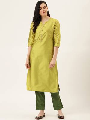 Olive Cotton Plain   Pant 4